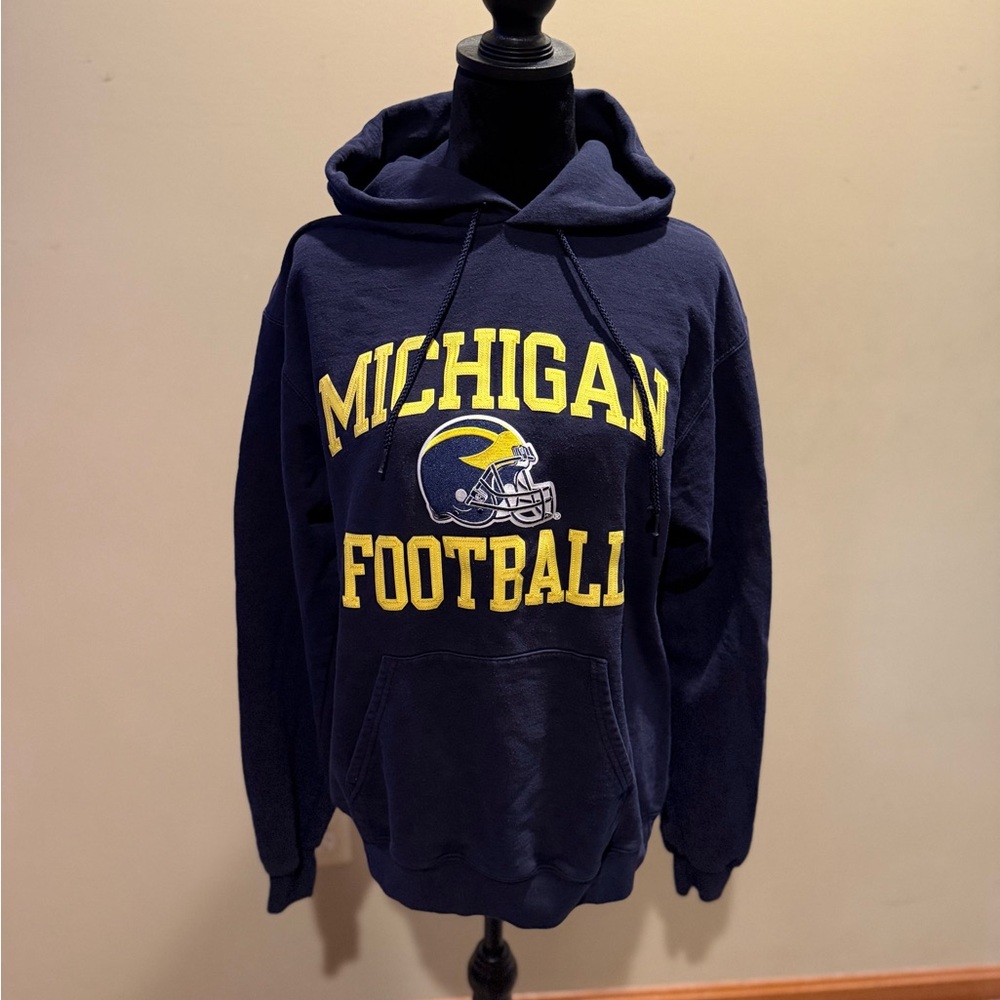 Champion Navy Blue University of Michigan Football Hoodie